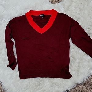 Express maroon v neck sweater